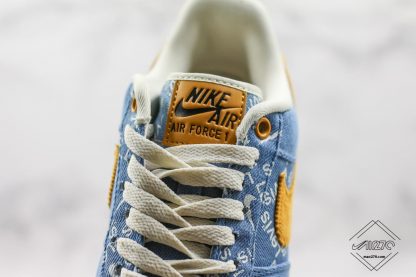 Leevis Nike By You af 1 Denim water blue gold tongue