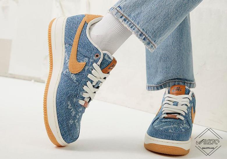 Leevi's X Nike By You Air Force 1 LTX Denim on feet