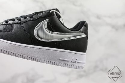 Nike Air Force 1 Low Oversized Swoosh Black White close look