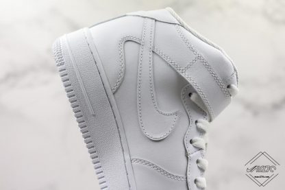 Nike Air Force 1 Mid 07 All White swoosh