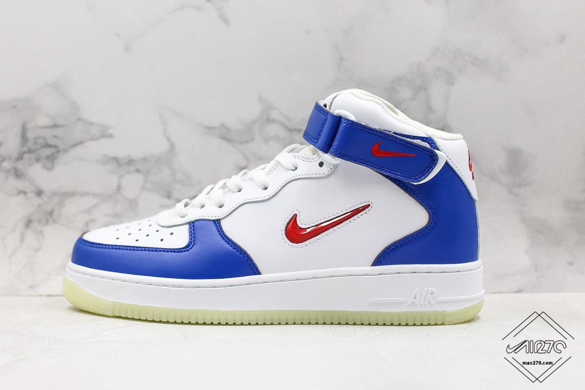 nike air force 1 mid white and blue