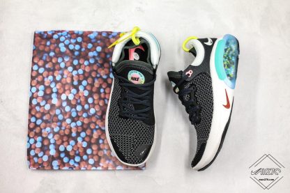 Nike Joyride Run Flyknit Black White- Racer Blue upper look