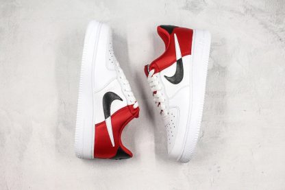 Nike Air Force 1 07 White Red Black swoosh