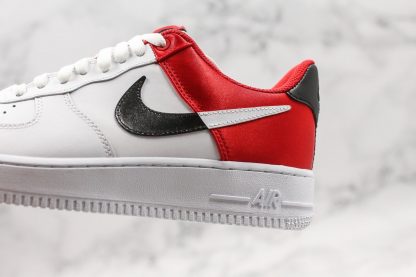 Nike Air Force 1 07 White Red Black swoosh look