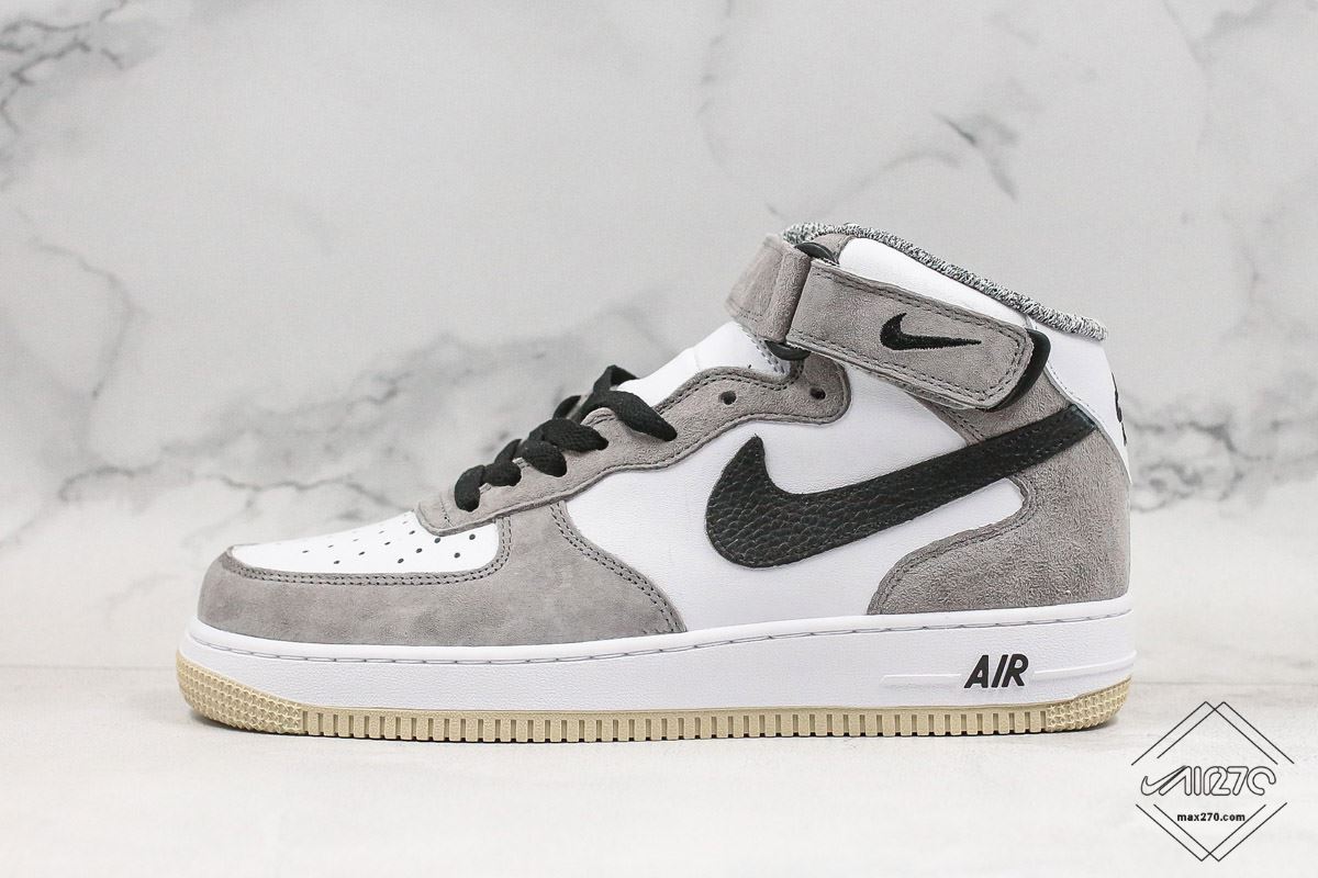 nike air force 1 mid suede black white