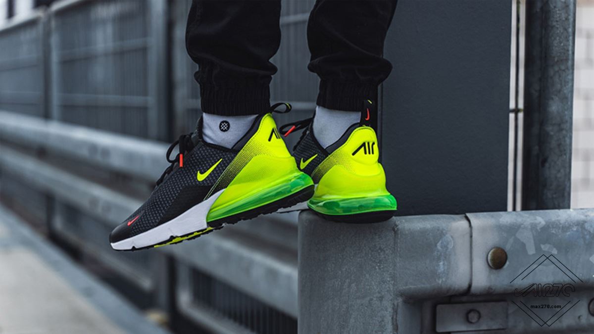 Nike Air Max 270 Black Volt on feet look