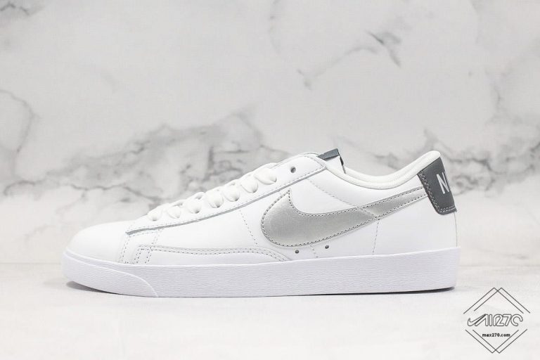 nike blazer white silver