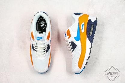 Air Max 90 White Photo Blue Total Orange tongue