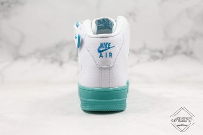 Nike Air Force 1 Mid White Artisan Teal heel