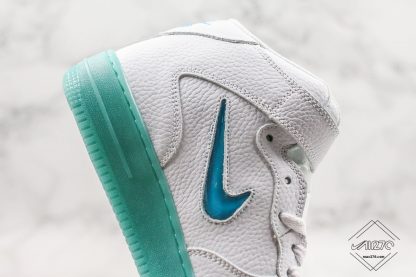 Nike Air Force 1 Mid White Artisan Teal midsole