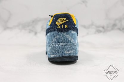 Nike By You Air Force 1 Low Leevis Exclusive Denim gold heel