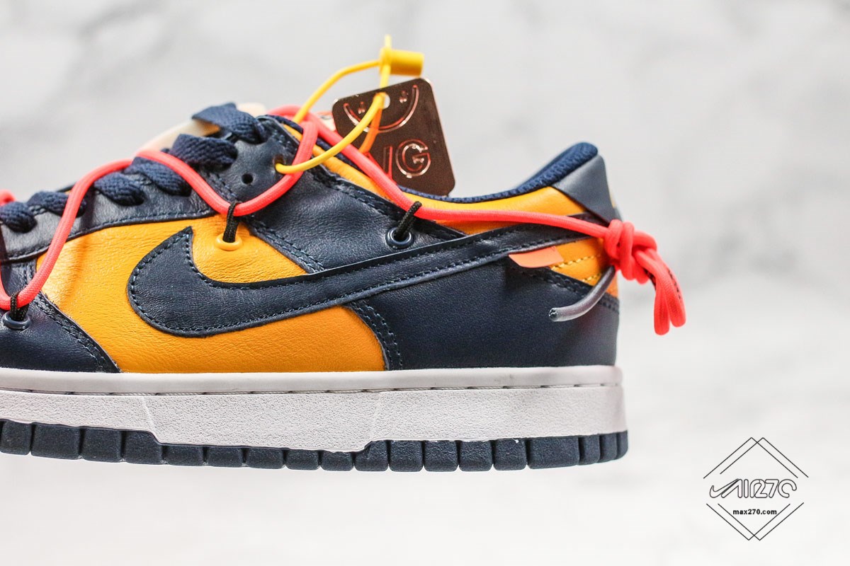 Off-White x Nike Dunk Low University Gold Navy - Michigan