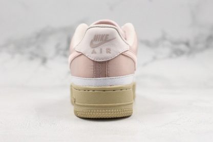 girls Air Force 1 Soft Pink Light Gum heel