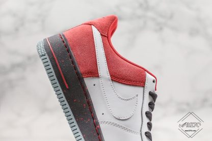 AF1 White Red Suede White swoosh