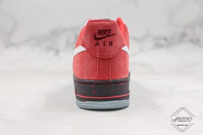 AF1 White Red Suede heel