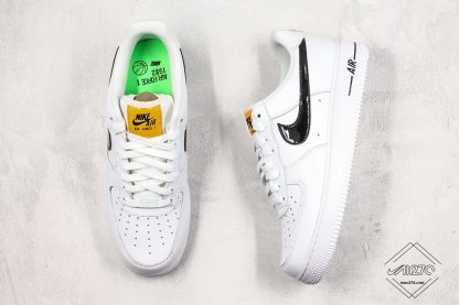 Air Force 1 07 White With Black Leather Swoosh front look