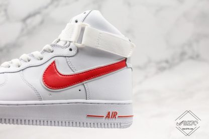 Air Force 1 High White red panel swoosh