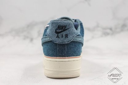 Nike Air Force 1 07 Premium 3x1 Denim Raw Indigo heel