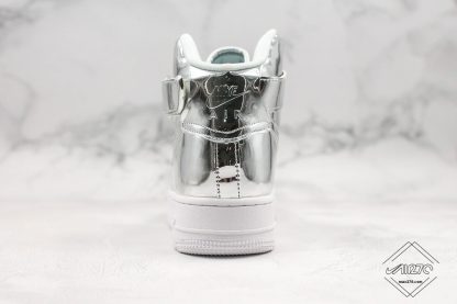 Nike Air Force 1 High Metallic Silver heel
