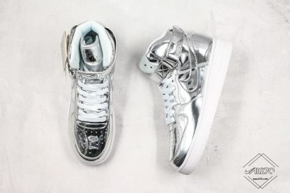 Nike Air Force 1 High Metallic Silver upper