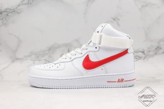 nike air force 1 high top white and red