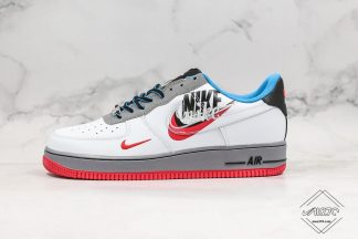 Nike Air Force 1 Low Swoosh Overlap White Grey Red