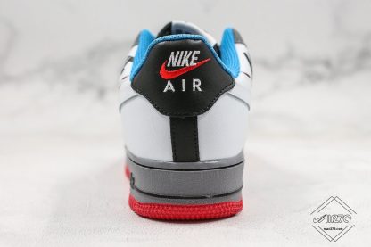 Nike Air Force 1 Low Swoosh Overlap White Grey Red heel