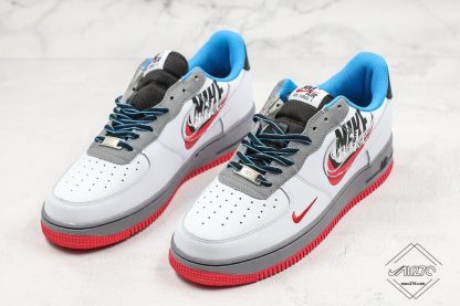 Nike Air Force 1 Low Swoosh Overlap White Grey Red sneaker