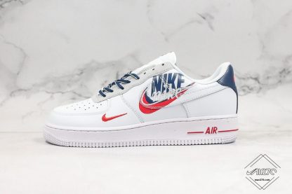 Nike Air Force 1 Low Swoosh Overlap White Navy Blue
