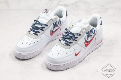 Nike Air Force 1 Low Swoosh Overlap White Navy Blue for sale