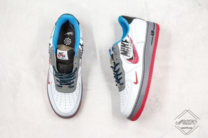 shop Nike Air Force 1 Low Swoosh Overlap White Grey Red