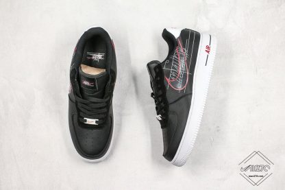 Air Force 1 Script Swoosh Pack Black red