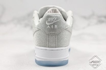 Air Force One 1 low 07 White Glitter Silver heel