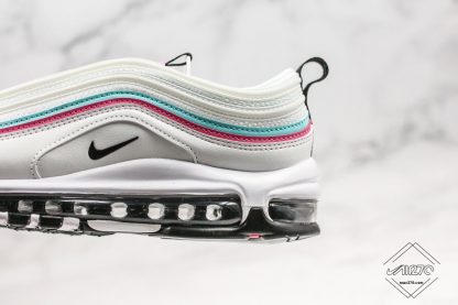 Air Max 97 White Pink Aurora Green sole