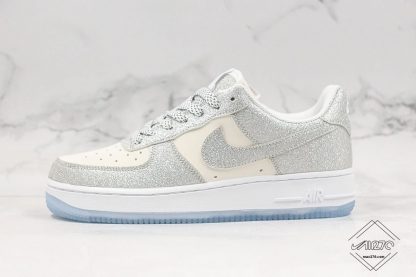 Nike Air Force One 1 low 07 White Glitter Silver