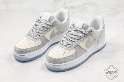 Nike Air Force One 1 low 07 White Glitter Silver for sale