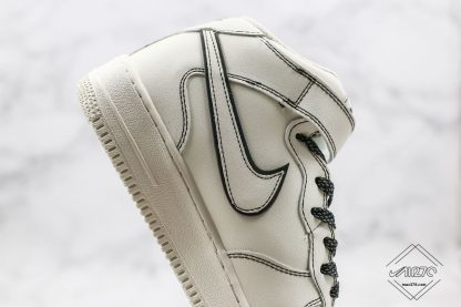 Nike Air Force 1 Mid Cream White panel swoosh