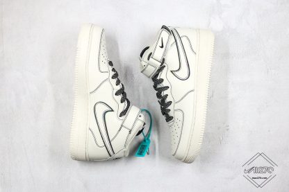 Nike Air Force 1 Mid Cream White swooshes