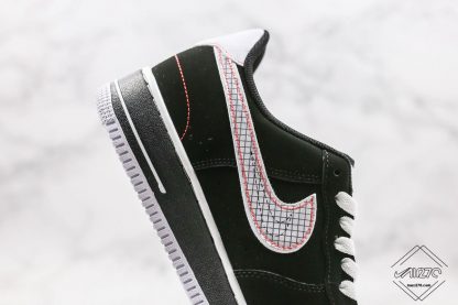 Black White Bright Crimson Nike Air Force 1 Low