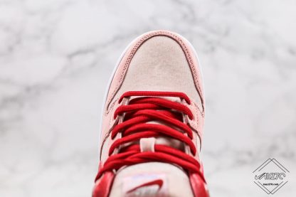 Dunk Low SB x StrangeLove Valentines Day pink swoosh suede