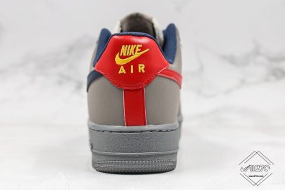 Nike Air Force 1 Dark Grey-Navy Blue Red Swoosh heel