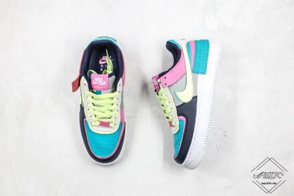 Nike Air Force 1 Shadow Barely Volt Oracle Aqua upper