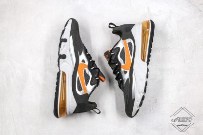 Nike Air Max 270 React Black Total Orange swoosh