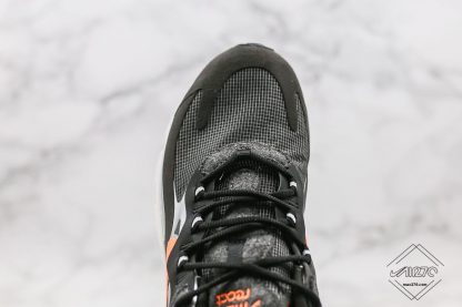 Nike Air Max 270 React Black Total Orange upper look