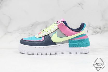 Wmns Nike Air Force 1 Shadow Barely Volt Oracle Aqua