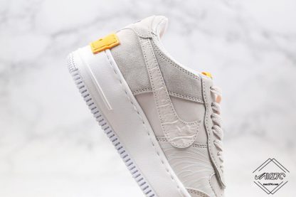 Nike Air Force 1 Shadow Vast Grey Laser Orange swoosh