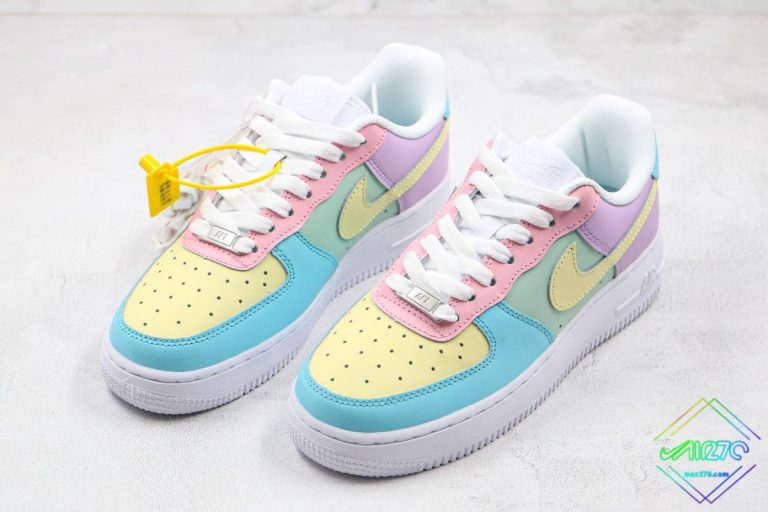 pink purple and yellow air force 1