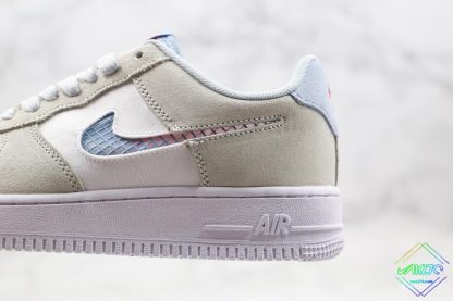 Nike Air Force 1 Low Transparent White Swoosh on panel