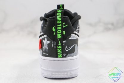 Nike Air Force 1 Low Worldwide volt green heel