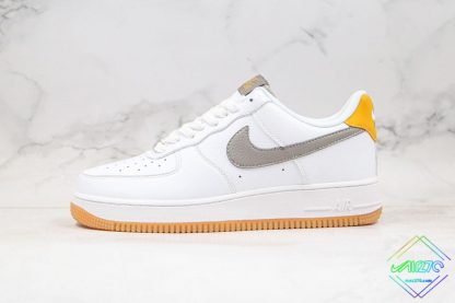 Nike Air Force 1 White-Chrome Yellow-Grey